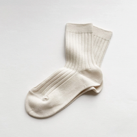 Condor Ribbed Short Socks - Cream / Nata Organic