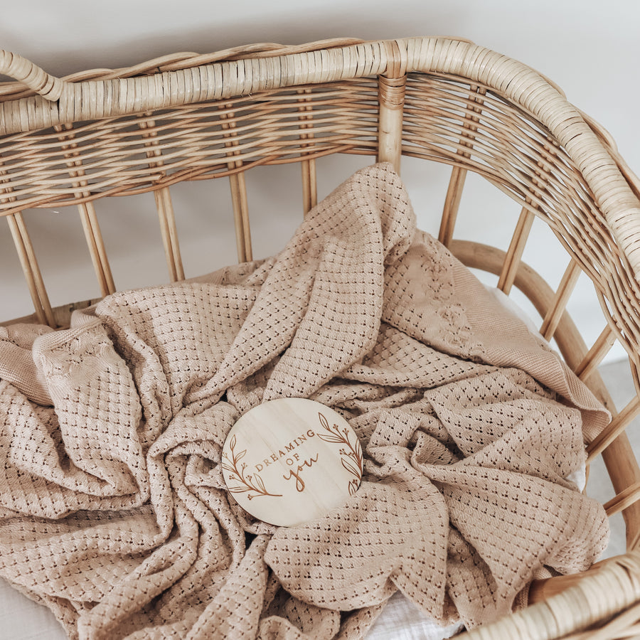 Aster & Oak Organic Cotton Oatmeal Heirloom Baby Blanket Natural Ethically Made